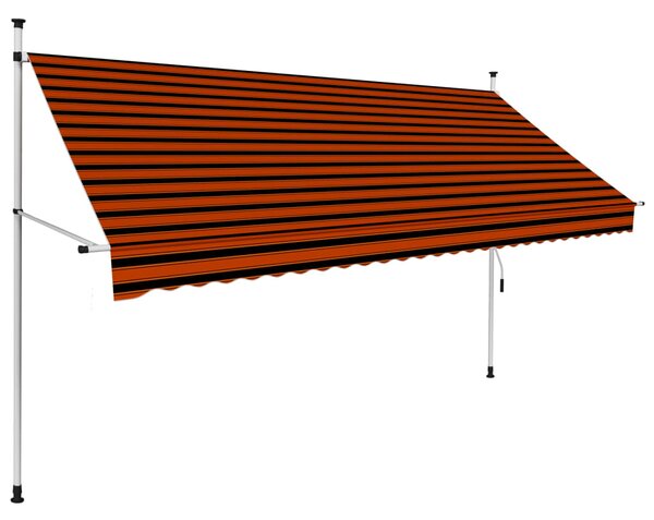 VidaXL Ročno zložljiva tenda 300 cm oranžna in rjava