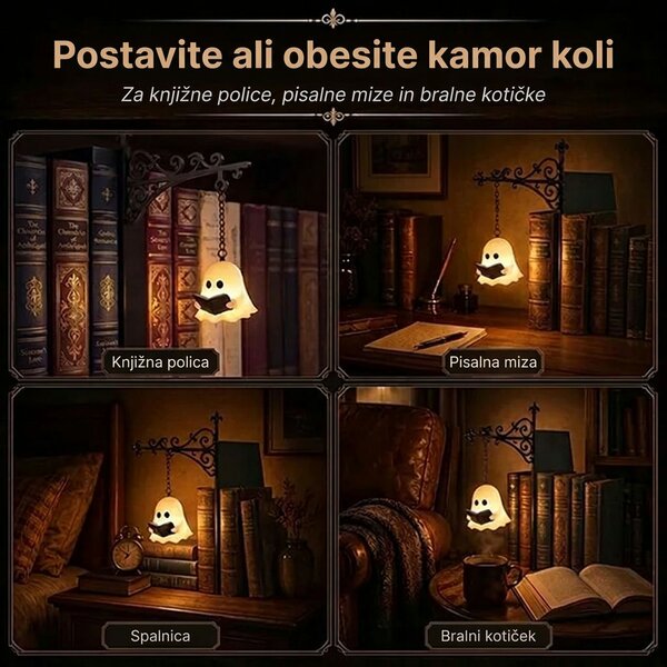 Shelfwisp™ Lučka Laterna Za Knjižno Polico – 2 Kosa