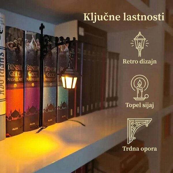 Shelfwisp™ Lučka Laterna Za Knjižno Polico – 2 Kosa