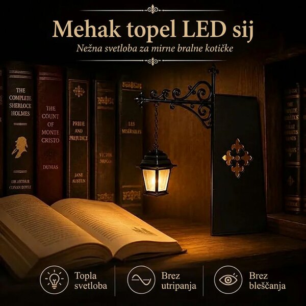 Shelfwisp™ Lučka Laterna Za Knjižno Polico – 2 Kosa