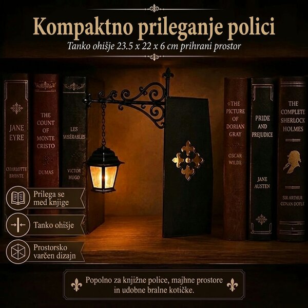 Shelfwisp™ Lučka Laterna Za Knjižno Polico – 2 Kosa