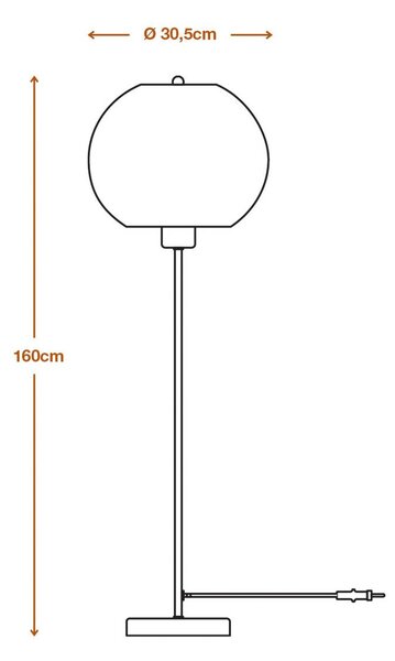 LEDVANCE talna svetilka Višina krogle 116 cm, rjava, valovit karton, E27