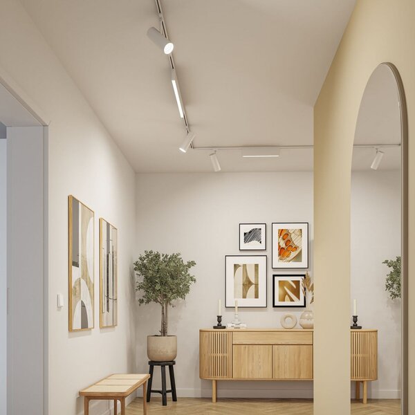 Paulmann URail osnovni komplet, bel, 2 x 1 m tirnica, kovina, Bela, Kovina
