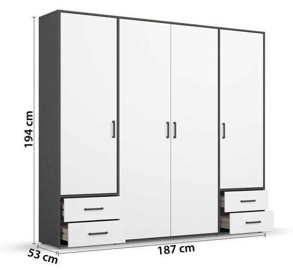 Modern Living Omara S Klasičnimi Vrati Voyager, Bela, Siva