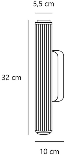 VIRELLE 32 ZIDNA LAMPA CRNA LED 8W/IP44/3000-4000K/760lm/220-240V 2610221003