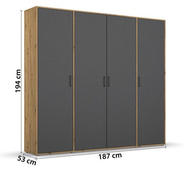 Modern Living Omara S Klasičnimi Vrati Voyager, Barva Hrasta, Siva