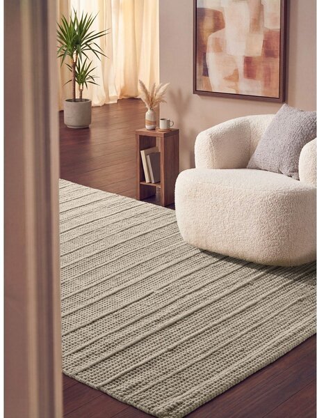 Kremno bela ročno tkana volnena preproga 80x150 cm Camden Parker – Ted Baker