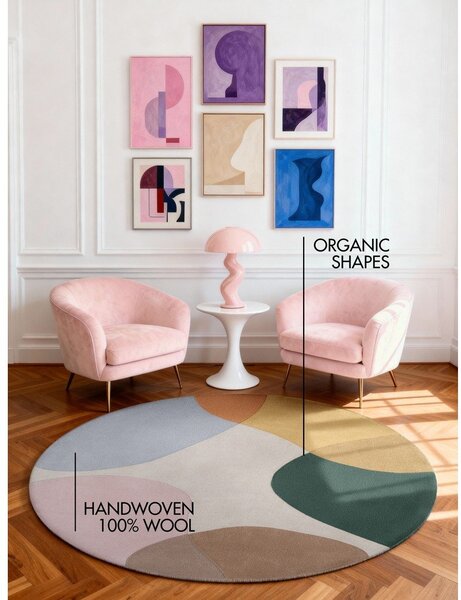 Ročno tkana volnena okrogla preproga ø 200 cm Hackney Clarissa – Ted Baker