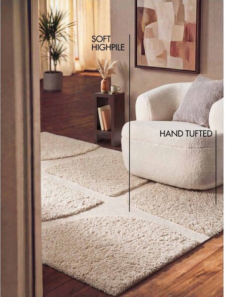 Kremno bela ročno tkana preproga 160x230 cm Lambeth Jasper – Ted Baker