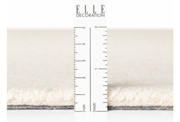 Kremno bela ročno tkana volnena okrogla preproga ø 200 cm Puristic Knots – Elle Decoration