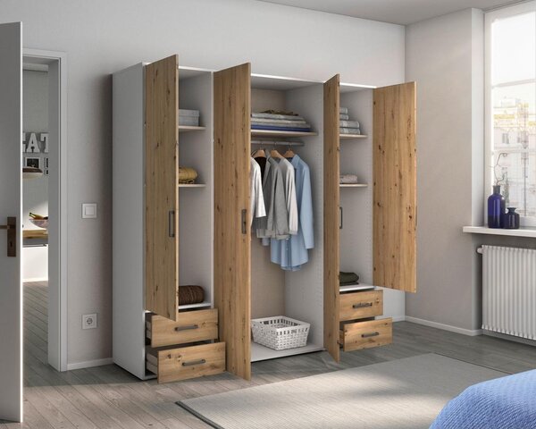 Modern Living Omara S Klasičnimi Vrati Voyager, Barva Hrasta, Bela
