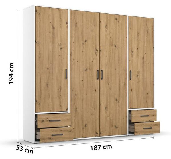 Modern Living Omara S Klasičnimi Vrati Voyager, Barva Hrasta, Bela
