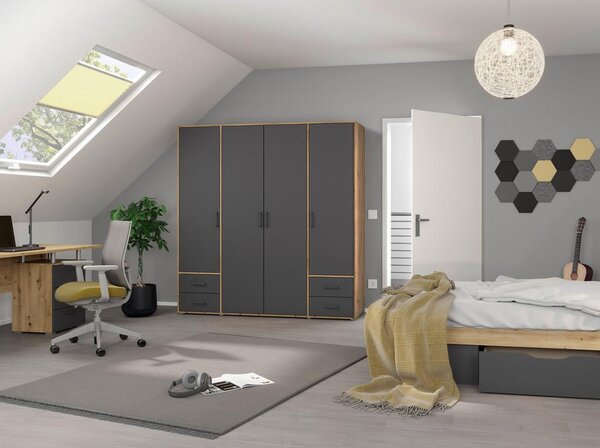 Modern Living Omara S Klasičnimi Vrati Voyager, Barva Hrasta, Siva