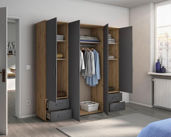 Modern Living Omara S Klasičnimi Vrati Voyager, Barva Hrasta, Siva