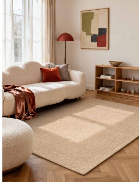 Ročno tkana volnena preproga v naravni barvi 140x200 cm Puristic Knots – Elle Decoration