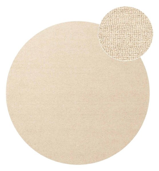Bež ročno tkana volnena okrogla preproga ø 200 cm Puristic Knots – Elle Decoration