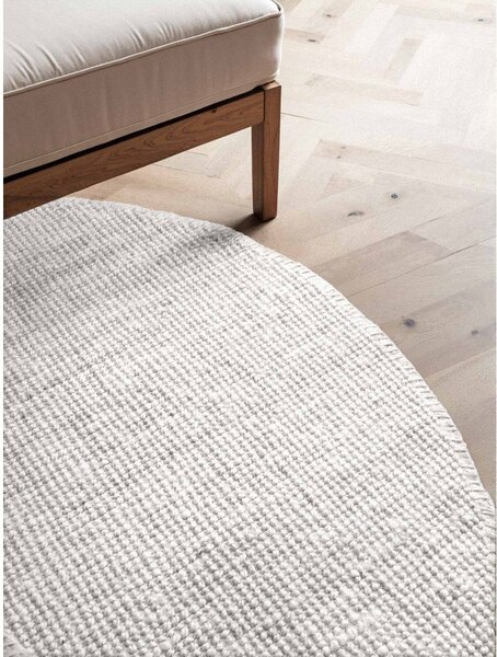 Svetlo siva obojestranska ročno tkana okrogla preproga iz jute ø 200 cm Bouclé Jaipur – Hanse Home