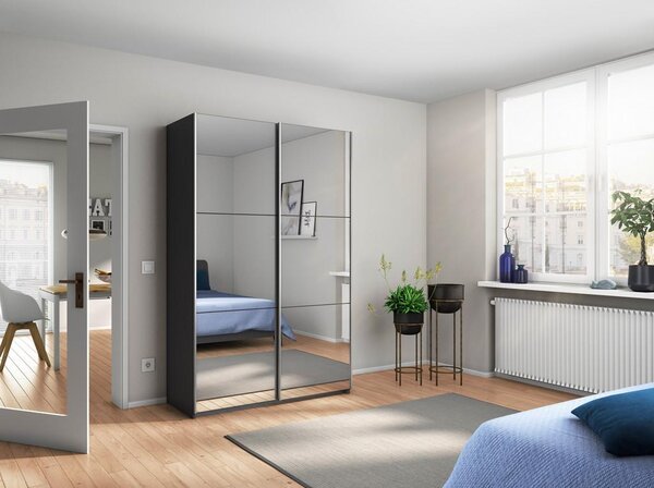 Modern Living Omara Z Drsnimi Vrati Reflect, Temno Siva