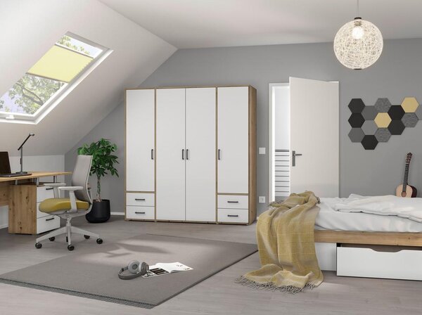 Modern Living Omara S Klasičnimi Vrati Voyager, Barva Hrasta, Bela