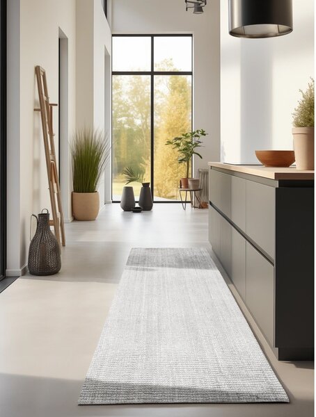 Svetlo siv obojestranski ročno tkan tekač iz jute 80x200 cm Bouclé Jaipur – Hanse Home