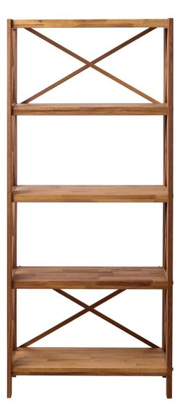 Regal iz masivnega hrasta v naravni barvi 70x161 cm X-Shelf – Unique Furniture