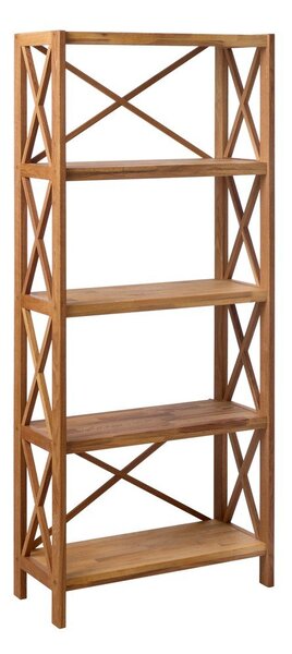 Regal iz masivnega hrasta v naravni barvi 70x161 cm X-Shelf – Unique Furniture