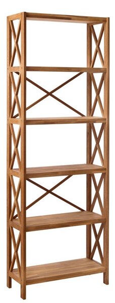 Regal iz masivnega hrasta v naravni barvi 70x198 cm X-Shelf – Unique Furniture