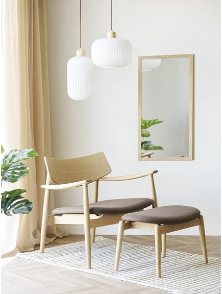 Bela viseča svetilka s steklenim senčilom ø 20 cm Argalo – House Nordic