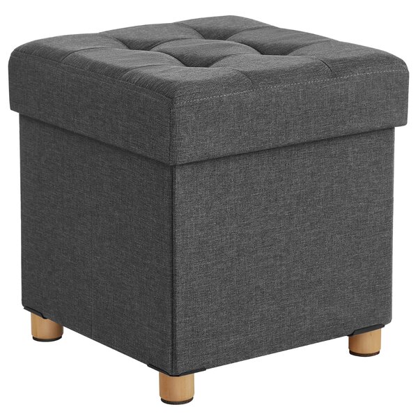 Tabure z nogicami in shranjevalnim prostorom OTO, 38x38x40cm, antracit SongmicsHome