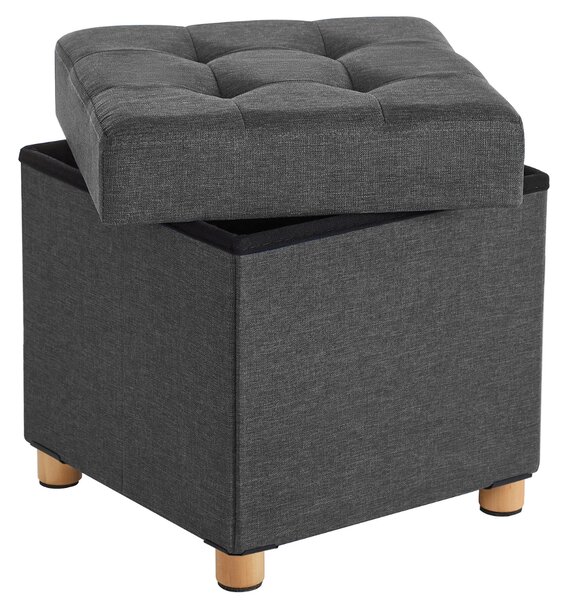 Tabure z nogicami in shranjevalnim prostorom OTO, 38x38x40cm, antracit SongmicsHome