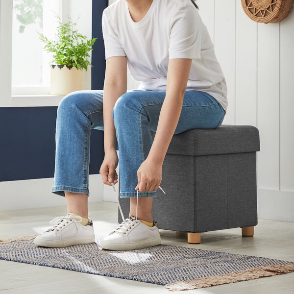 Tabure z nogicami in shranjevalnim prostorom OTO, 38x38x40cm, antracit SongmicsHome