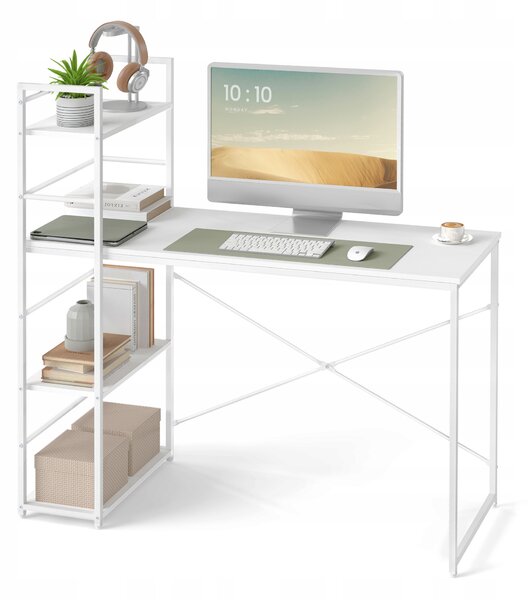 Pisalna miza MAX 4.0 z regalom 120x44 cm, bela