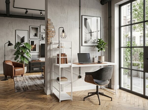 Pisalna miza MAX 4.0 z regalom 120x44 cm, bela