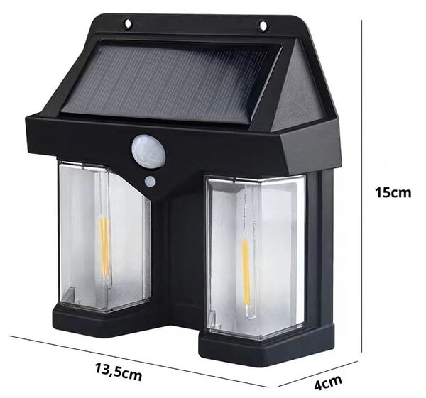 Solarna LED stenska svetilka s senzorjem gibanja 1200lm