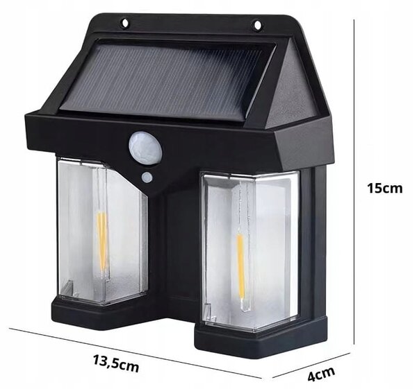 Solarna LED stenska svetilka s senzorjem gibanja 1200lm