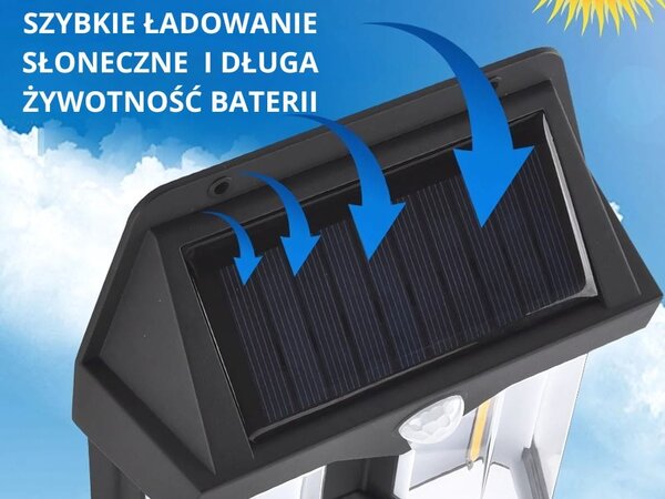 Solarna LED stenska svetilka s senzorjem gibanja 1200lm