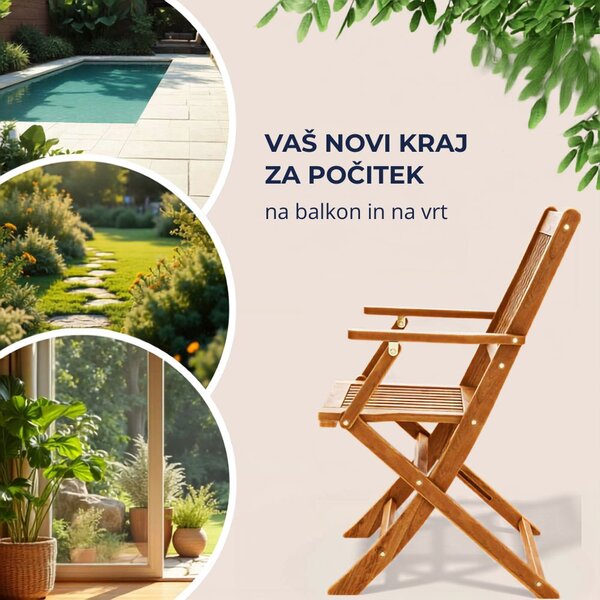 Sedežna garnitura SYDNEY, 3-delna, naravni les