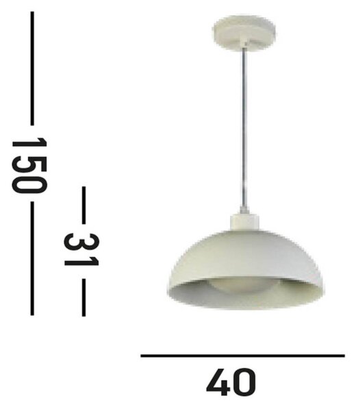 Obesna svetilka Mars, krem, Ø 40 cm, jeklo