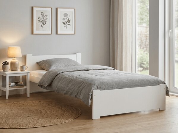 Postelja IKAROS 80 x 200 cm, bela Posteljno dno: Z letveno posteljno dno, Vzmetnica: Brez vzmetnice