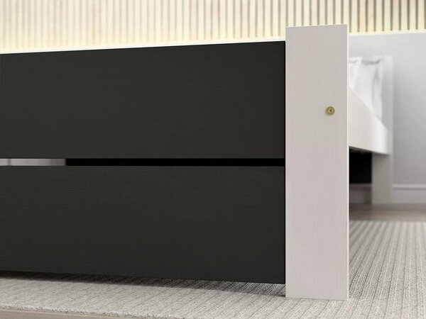 Postelja IKAROS DOUBLE 80 x 200 cm, antracit/bela Posteljno dno: Z letveno posteljno dno, Vzmetnica: Brez vzmetnice