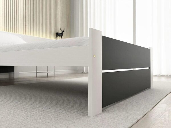 Postelja IKAROS DOUBLE 80 x 200 cm, antracit/bela Posteljno dno: Z letveno posteljno dno, Vzmetnica: Brez vzmetnice