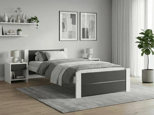 Postelja IKAROS DOUBLE 80 x 200 cm, antracit/bela Posteljno dno: Z letveno posteljno dno, Vzmetnica: Brez vzmetnice