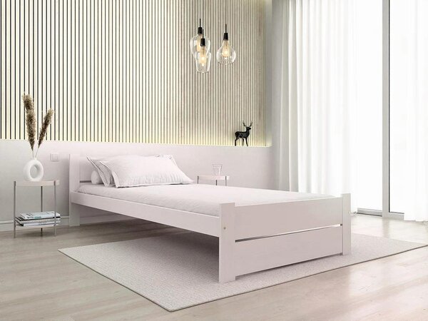 Postelja IKAROS DOUBLE 80 x 200 cm, bela Posteljno dno: Brez posteljnega dna, Vzmetnica: Brez vzmetnice