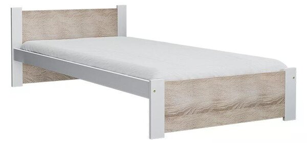 Postelja IKAROS 80 x 200 cm, bela/dub sonoma Posteljno dno: Z letveno posteljno dno, Vzmetnica: Brez vzmetnice
