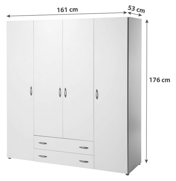 P & B Omara S Klasičnimi Vrati Base 4, Bela