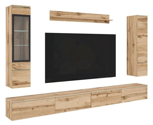 P & B Dnevni Regal Vera Xxl, Barva Hrasta, 5-Delni