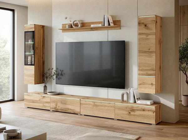 P & B Dnevni Regal Vera Xxl, Barva Hrasta, 5-Delni