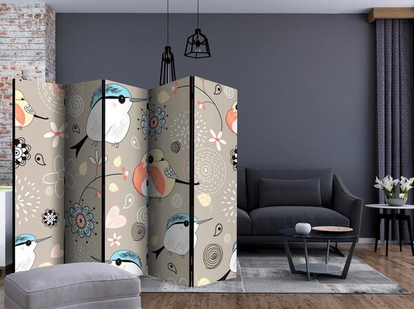 Artgeist Paravan Natural Pattern With Birds I, 5-Delni, Dvostranski
