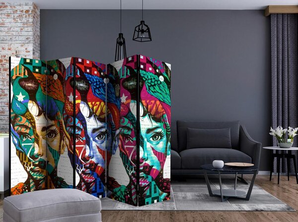 Artgeist Paravan Colorful Faces I, 5-Delni, Dvostranski
