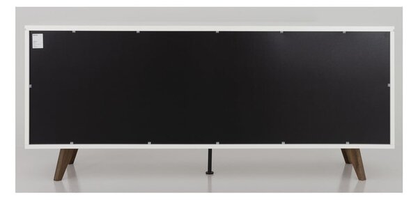 Bela/naravna nizka komoda v orehovem dekorju 180x76 cm Plain – Tenzo